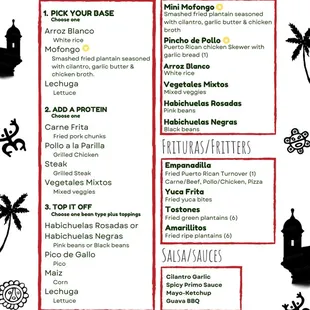 Our Delicious Puerto Rican Menu.
