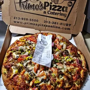 a pizza in a pizza box