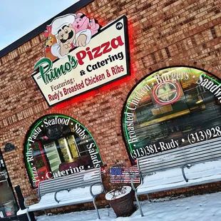 the front of the restaurant