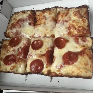 Small square half pepperoni