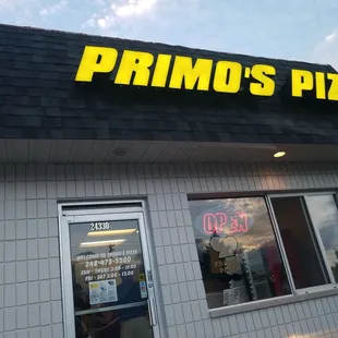 the front of the restaurant