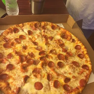 Pretty big and good pizza for the price!