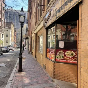 The outside of the shop, along Myrtle Street