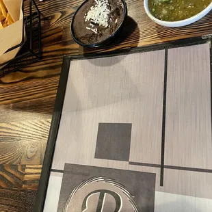 Black bean dip and Salsa to start. Beans where great!