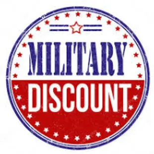 10% Discount for Retired and Active Duty Military. Thank you for your service