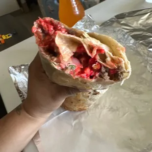 Hot Cheetos Burrito