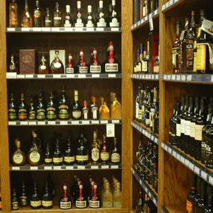 shelves of liquor
