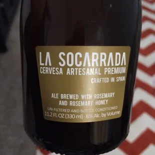 the label on the bottle