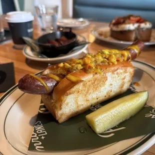 House-made hot dog