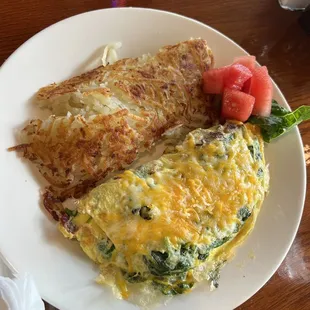 Spinach and bacon omelet