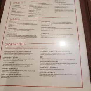 menu