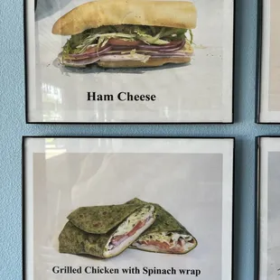 four different sandwiches
