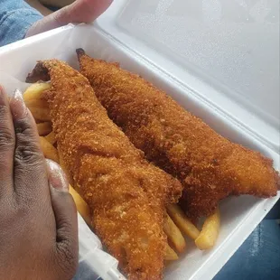Large pieces of fish