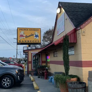 the front of the restaurant