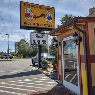 the front of the restaurant