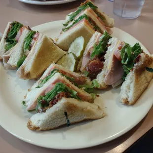 a plate of sandwiches