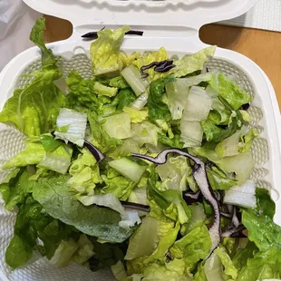 Salad with green sauce