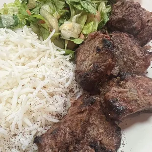 Beef Kabob with White Rice