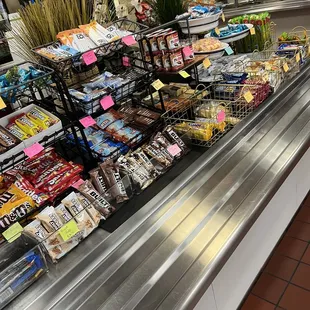 a display of snacks