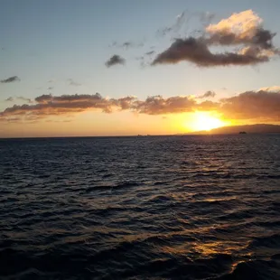 Beautiful sunset, after eating a good dinner.