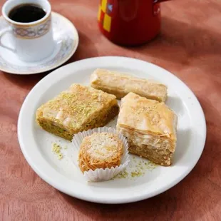 Pistachio Baklava and Walnut Baklava