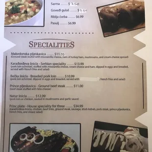 menu