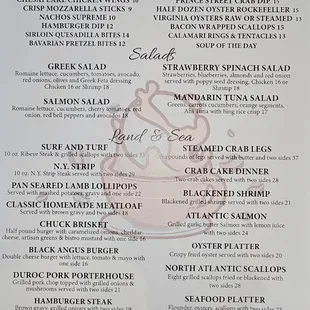Dinner Menu