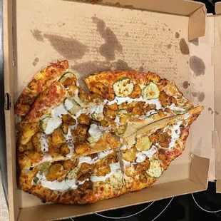Pizza completely turned over