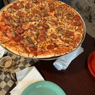AN-I-MAL meat lovers pizza