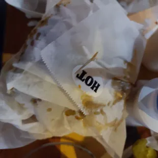 the contents of a hot dog