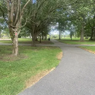 Paved walking trails join to the playground