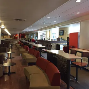 Lots of space. Snack bar and restaurant.