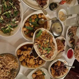 a table full of food