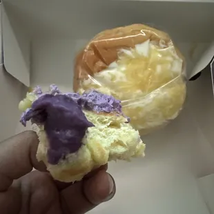 Their Ube one has real Ube fillings in it. Only thought of taking a photo after eating it lol