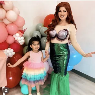 Princess Ariel with the royal birthday girl!