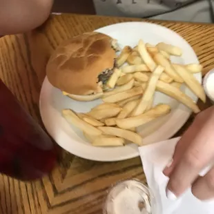 Burger and fries