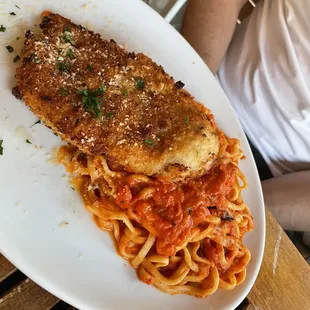 Romano Crusted Chicken Dinner Plate