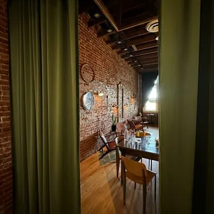 This is a shot from the hallway, outside of the Principal's Office.  I love how they used a beautiful curtain here!