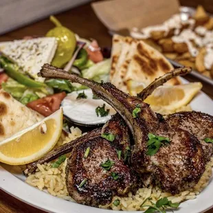 Dinner portion lambchop platter