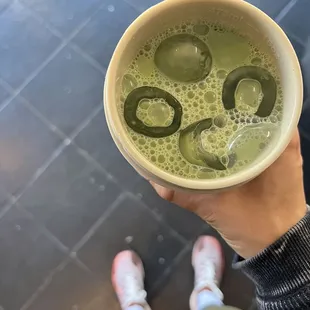 Iced matcha latte