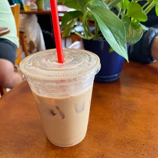 Iced vanilla latte