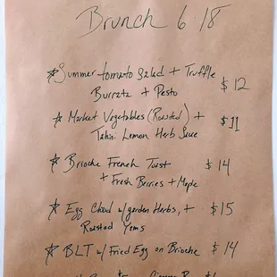 Brunch specials