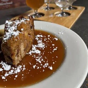 Bread pudding with caramel rum
