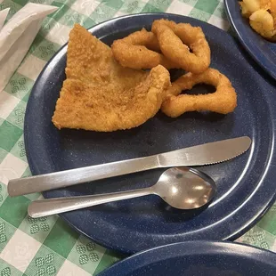 Fried Catfish and hush puppies rings