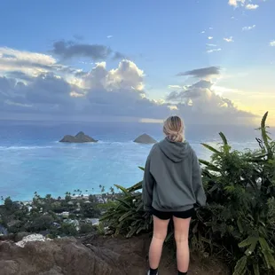 The famous Mokolua islands off of Lanikai beach with a beautiful sunrise backdrop!