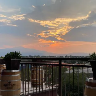 View of sunset from our balcony.