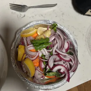 My "green salad", I asked for easy onion and this is what I got.