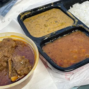 Goat Lunch Special  -  almost like a buffet to go! A naan on the side too!