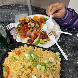 Chicken Tikka Shrimp Fried rice