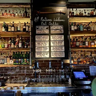 Beer &amp; food menu